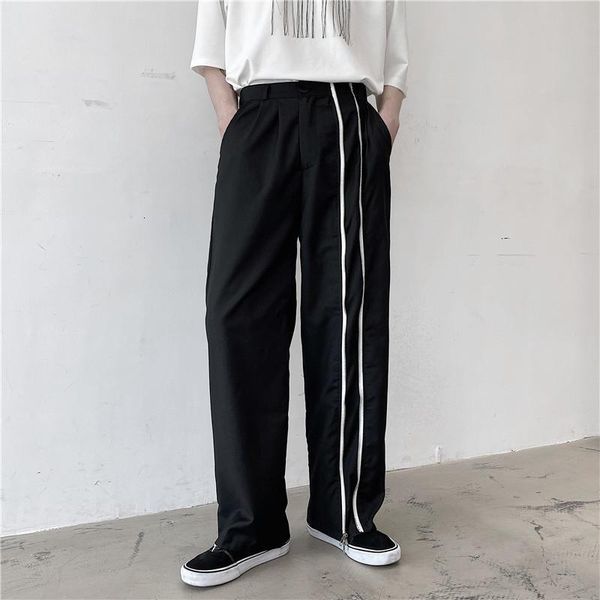 men zipper casual straight wide leg pants male japan korea streetwear hip hop vintage fashion long trousers pant, Black
men zipper casual straight wide leg pants male japan korea streetwear hip hop vintage fashion long trousers pant, Black