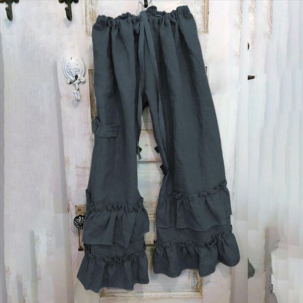 hem casual loose plus size s 5xl wide leg cargo pants women solid ruffles pants drawstring waist pantalones mujer trousers, Black;white
hem casual loose plus size s 5xl wide leg cargo pants women solid ruffles pants drawstring waist pantalones mujer trousers, Black;white