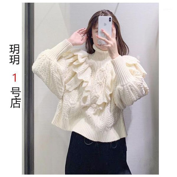 turtleneck splice flounce knitted sweater loose lantern sleeve solid color twist knitwear pullover sweaters 2021 spring clothing1, White;black
turtleneck splice flounce knitted sweater loose lantern sleeve solid color twist knitwear pullover sweaters 2021 spring clothing1, White;black