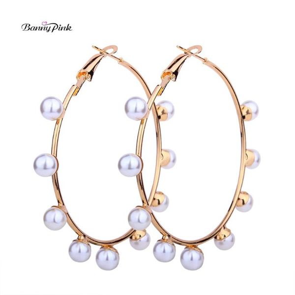 hoop & huggie banny pink chunky imitation pearls statement earrings for women round circle punk pendant, Golden;silver
hoop & huggie banny pink chunky imitation pearls statement earrings for women round circle punk pendant, Golden;silver