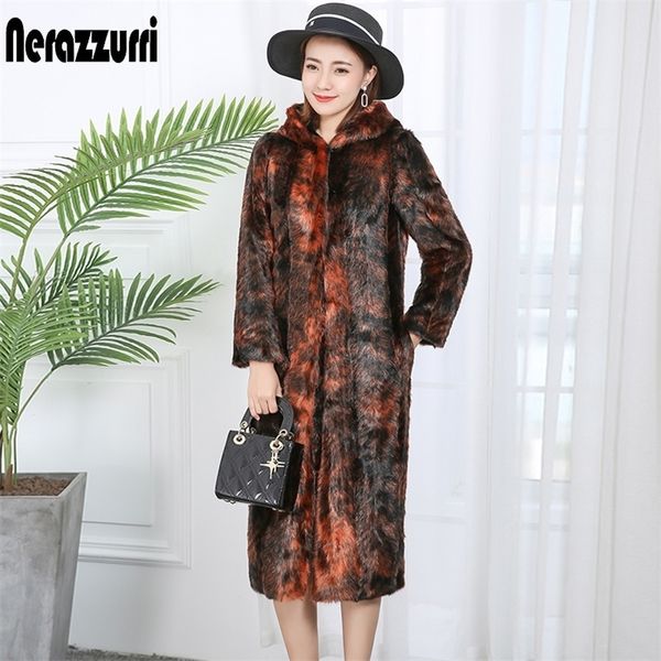 nerazzurri long faux fur coat winter women new fashion hooded elegant fluffy jacket plus size ladies fake mink fur jackets 201029, Black
nerazzurri long faux fur coat winter women new fashion hooded elegant fluffy jacket plus size ladies fake mink fur jackets 201029, Black