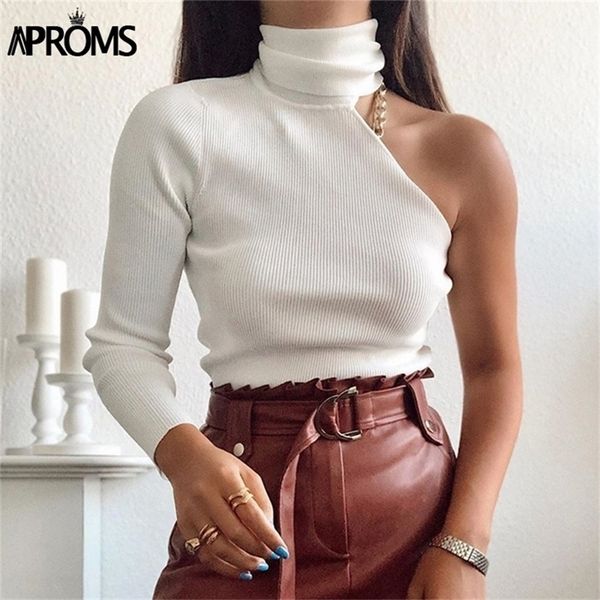 aproms one shoulder white turtleneck knitted sweater women high street long sleeve casual pullover female spring jumpers 201221, White;black
aproms one shoulder white turtleneck knitted sweater women high street long sleeve casual pullover female spring jumpers 201221, White;black