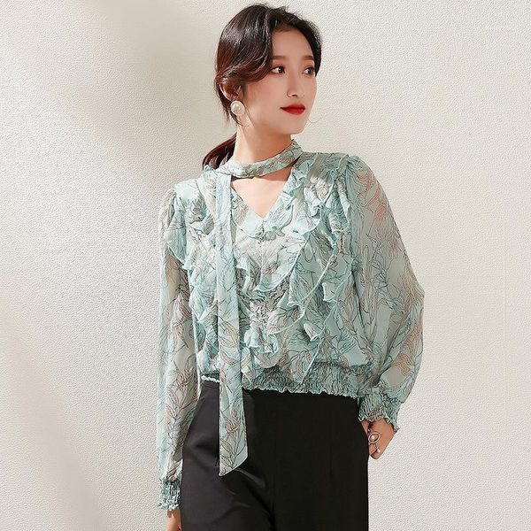 women shirts spring new korean women clothing temperament v-neck printed long-sleeve chiffon shirt1, White
women shirts spring new korean women clothing temperament v-neck printed long-sleeve chiffon shirt1, White