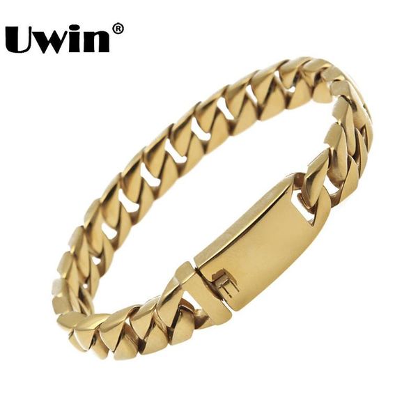 uwin charm bracelet stainless steel thick 13mm cuban chain solid metal color mens bracelets&bangles fashion hiphop jewelry, Black
uwin charm bracelet stainless steel thick 13mm cuban chain solid metal color mens bracelets&bangles fashion hiphop jewelry, Black