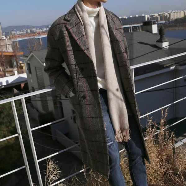 spring 2020 new korean version thousand birds plaid cashmere wool overcoat men's long herringbone style trench coat trend.1, Black
spring 2020 new korean version thousand birds plaid cashmere wool overcoat men's long herringbone style trench coat trend.1, Black