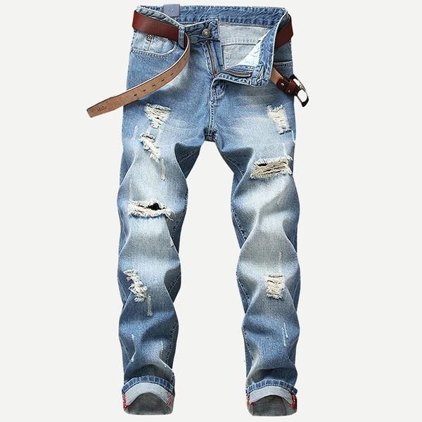 2020 men's new hole slim trousers denim elastic ny cotton male pencil plus size mens jeans, Blue
2020 men's new hole slim trousers denim elastic ny cotton male pencil plus size mens jeans, Blue
