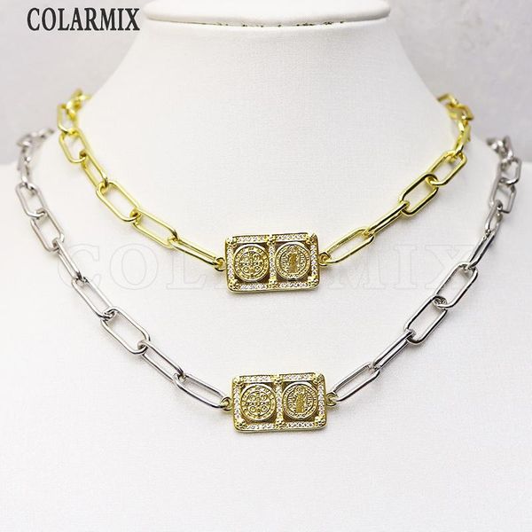 chains 5 pieces sanbenito necklace link chain mix colors religion jwelry for women 9673, Silver
chains 5 pieces sanbenito necklace link chain mix colors religion jwelry for women 9673, Silver