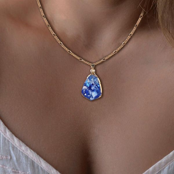 1 pcs simple water drop irregular gem chain gold pendant long necklace female retro jewelry accessories, Silver
1 pcs simple water drop irregular gem chain gold pendant long necklace female retro jewelry accessories, Silver