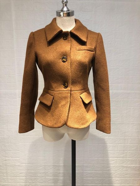 2020 autumn and winter women's new camel brown short single-breasted woolen coat, Black
2020 autumn and winter women's new camel brown short single-breasted woolen coat, Black