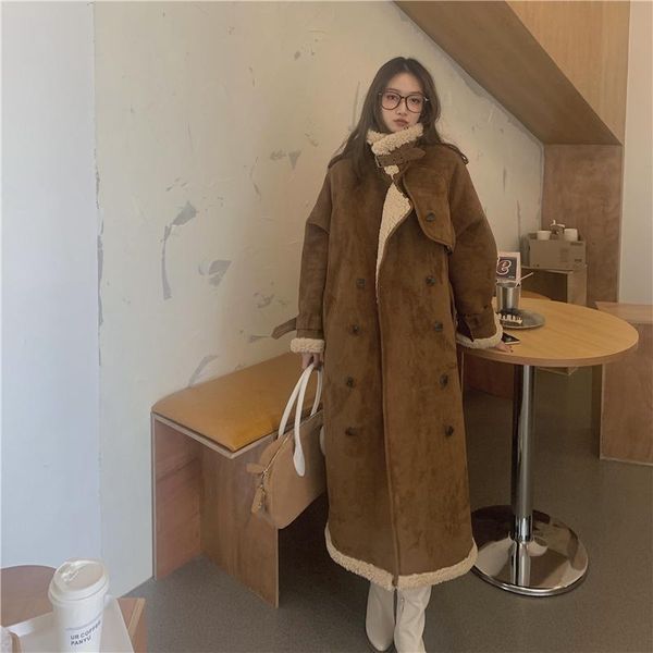 women's fur & faux mid-length cotton coat winter deerskin cashmere lamb wool parkas, Black
women's fur & faux mid-length cotton coat winter deerskin cashmere lamb wool parkas, Black