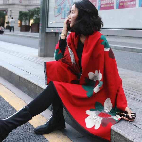 scarf female winter student sun flower double-sided color matching thickened cashmere dual-use versatile shawl, Blue;gray
scarf female winter student sun flower double-sided color matching thickened cashmere dual-use versatile shawl, Blue;gray