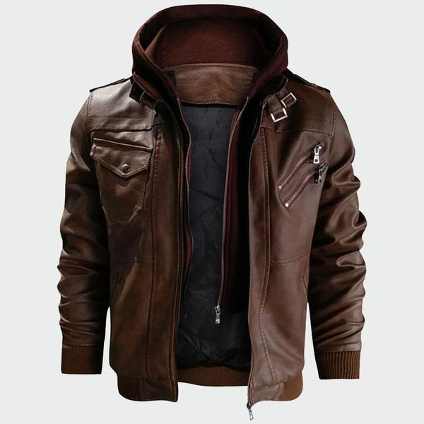 men's fur & faux leather jackets autumn casual motorcycle pu jacket coats men mens brand clothing ml212, Black
men's fur & faux leather jackets autumn casual motorcycle pu jacket coats men mens brand clothing ml212, Black