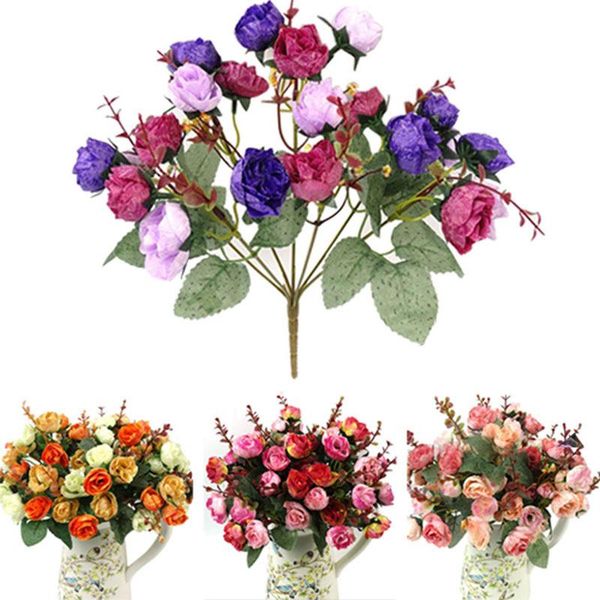 decorative flowers & wreaths 21 head/bouquet head small bud roses artificial silk rose for home wedding fake decor
decorative flowers & wreaths 21 head/bouquet head small bud roses artificial silk rose for home wedding fake decor