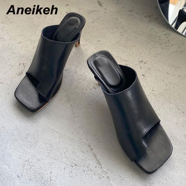 slippers aneikeh 2021 women shoes casual slides stiletto heels pu square toe shallow solid outside concise black size 35-39
slippers aneikeh 2021 women shoes casual slides stiletto heels pu square toe shallow solid outside concise black size 35-39
