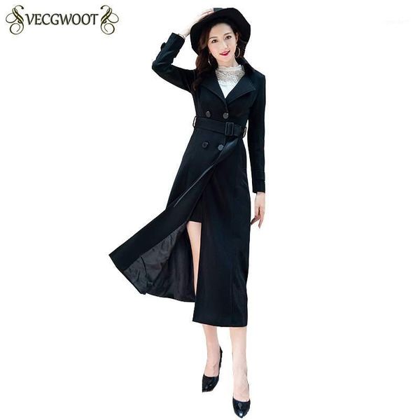 women's trench coats women windbreaker 2021 fashion autumn winter slim long casual females jacket temperament korean coat elegant outer, Tan;black
women's trench coats women windbreaker 2021 fashion autumn winter slim long casual females jacket temperament korean coat elegant outer, Tan;black