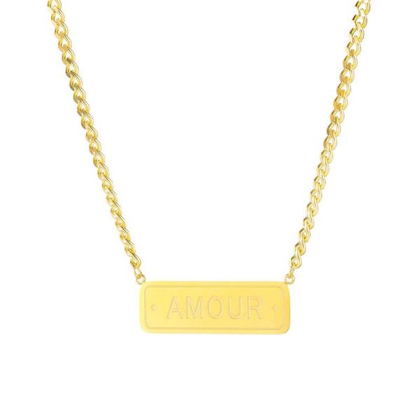 classic design amour letter pendant necklace for woman titanium steel woman necklace luxury jewelry female quality, Silver
classic design amour letter pendant necklace for woman titanium steel woman necklace luxury jewelry female quality, Silver