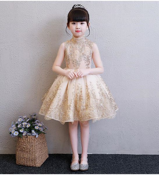 elegant golden tulle flower girl dress party kids pageant gown princess wedding dress sleeveless first communion dresses, White;blue
elegant golden tulle flower girl dress party kids pageant gown princess wedding dress sleeveless first communion dresses, White;blue