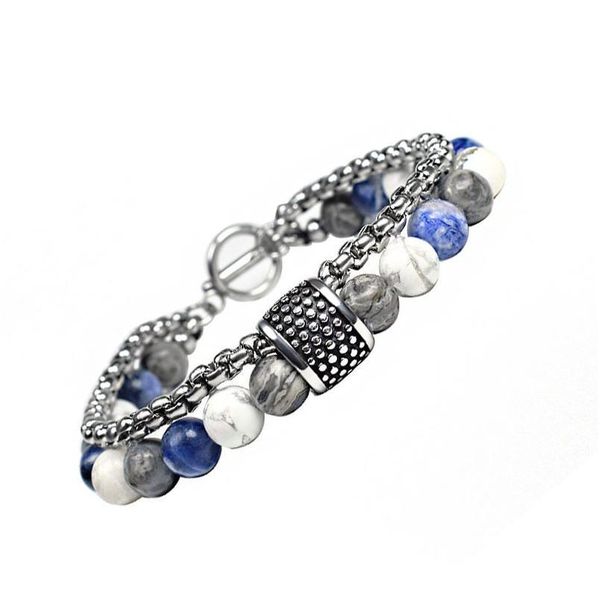 eif dock double layers mixed beaded bracelet for men natural map stone stainless steel wheat chain charm dropshipping jlllxa, Black
eif dock double layers mixed beaded bracelet for men natural map stone stainless steel wheat chain charm dropshipping jlllxa, Black