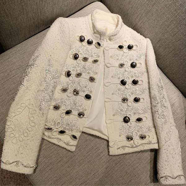 women's wool & blends heavy industry fashion beaded small fragrance tweed woolen coat women autumn and winter retro stand collar short, Black
women's wool & blends heavy industry fashion beaded small fragrance tweed woolen coat women autumn and winter retro stand collar short, Black