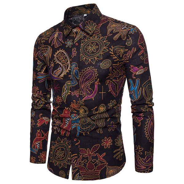 men's casual shirts fashion spring autumn men shirt slim fit flower print linen long-sleeved male floral social masculina -5xl, White;black
men's casual shirts fashion spring autumn men shirt slim fit flower print linen long-sleeved male floral social masculina -5xl, White;black