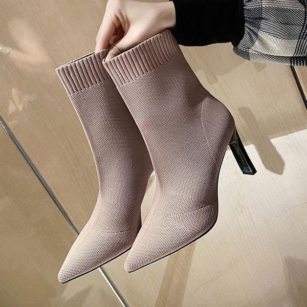2021 autumn metal blade heels socks boots women stretch fabric elastic stilettos heel pointed toe ankle boots shoes woman boats, Black
2021 autumn metal blade heels socks boots women stretch fabric elastic stilettos heel pointed toe ankle boots shoes woman boats, Black