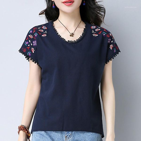 women's blouses & shirts summer women 2021 fashion casual o-neck female ladies floral embroidery solid clothing1, White
women's blouses & shirts summer women 2021 fashion casual o-neck female ladies floral embroidery solid clothing1, White