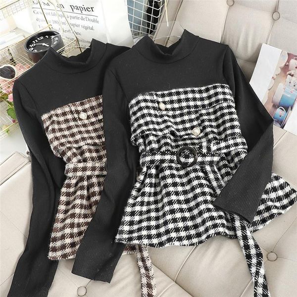 singrain women splice korean plaid blouse autumn fashion o neck long sleeve button design chic vintage streetwear blouses1, White
singrain women splice korean plaid blouse autumn fashion o neck long sleeve button design chic vintage streetwear blouses1, White