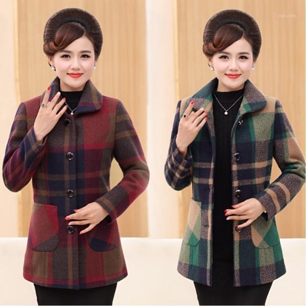 middle-aged women's spring plaid woolen coat female temperament slim mother clothing casual elegant lapel wool coat spring e1301, Black
middle-aged women's spring plaid woolen coat female temperament slim mother clothing casual elegant lapel wool coat spring e1301, Black