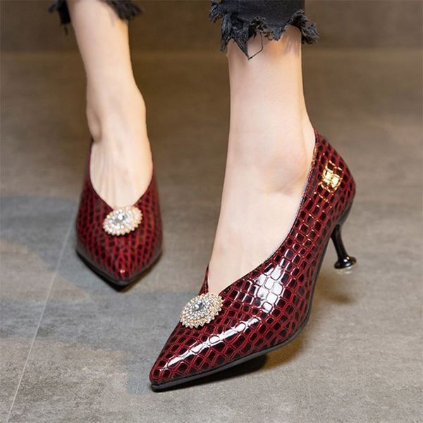 stilettos women dress shoes snake pattern patent leather high heels rhinestone pumps pointed toe ladies shoe zapatos mujer 9017n, Black
stilettos women dress shoes snake pattern patent leather high heels rhinestone pumps pointed toe ladies shoe zapatos mujer 9017n, Black
