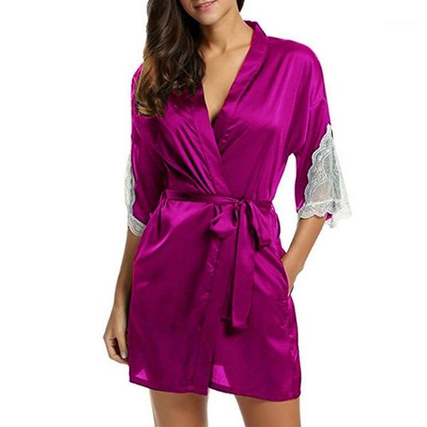 v neck artificial silk women sleepwear lace trim half sleeve gift with waist belt short bathrobe home nightgown cardigan smooth1, Black;red
v neck artificial silk women sleepwear lace trim half sleeve gift with waist belt short bathrobe home nightgown cardigan smooth1, Black;red