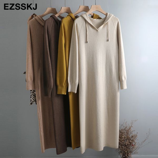 oversize autumn winter basic hooded long sweater dress women loose thick maix dress female robe chic knit straight dress 201111, Black;gray
oversize autumn winter basic hooded long sweater dress women loose thick maix dress female robe chic knit straight dress 201111, Black;gray