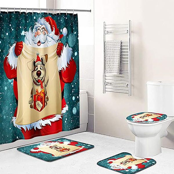 bath accessory set christmas shower curtain bathroom anti-slip carpet rug toilet cover mat 4pcs decorations for home xmas
bath accessory set christmas shower curtain bathroom anti-slip carpet rug toilet cover mat 4pcs decorations for home xmas