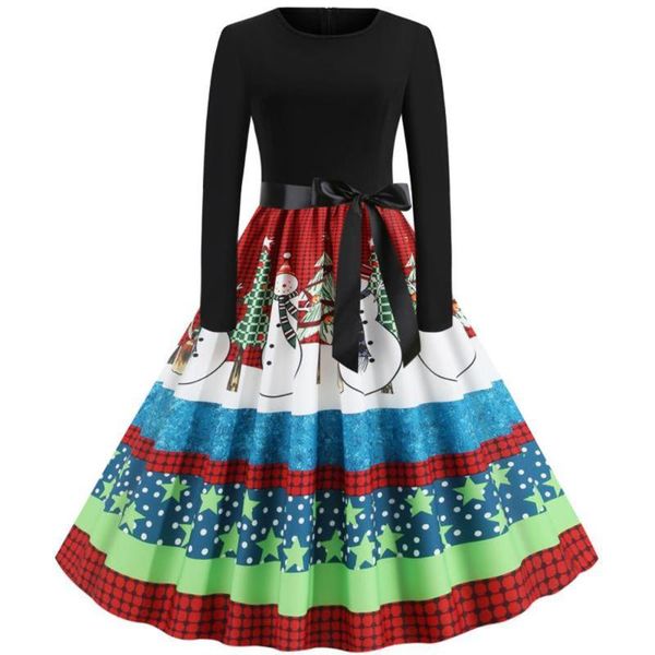 casual dresses fashion women vintage long sleeve black merry christmas 1950s housewife evening party family dress vestidos 2021 winter mujer, Black;gray
casual dresses fashion women vintage long sleeve black merry christmas 1950s housewife evening party family dress vestidos 2021 winter mujer, Black;gray
