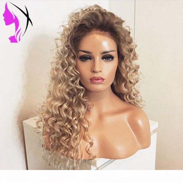 new brown roots with blonde color ombre lace wigs heat resistant two tone afro kinky curly synthetic lace front wigs for africa american, Black
new brown roots with blonde color ombre lace wigs heat resistant two tone afro kinky curly synthetic lace front wigs for africa american, Black