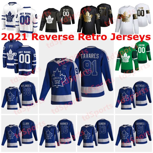 Toronto Maple Leafs 2021 Reverse Retro Hockey Jerseys Ilya Mikheyev Trevor Moore William Nylander Nic Petan Nicholas Shore Custom Stitched