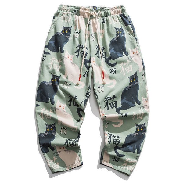 2021 new men's cat printed straight summer loose woman chinese style streetwear trouser male fashion pants y0p4, Black
2021 new men's cat printed straight summer loose woman chinese style streetwear trouser male fashion pants y0p4, Black