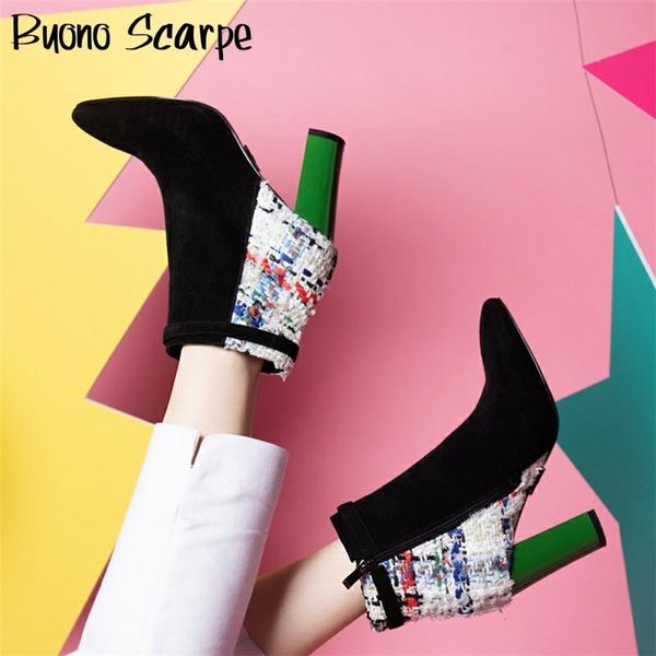 boots colorful high heel ankle sewing zipper short suede leather botas mujer patchwork plaid designer shoes party booties, Black
boots colorful high heel ankle sewing zipper short suede leather botas mujer patchwork plaid designer shoes party booties, Black