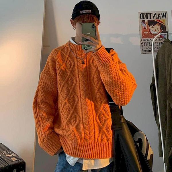 men's sweaters autumn winter sweater men vintage solid harajuku jersy loose preppy style pullovers jumpers streetwear clothing, White;black
men's sweaters autumn winter sweater men vintage solid harajuku jersy loose preppy style pullovers jumpers streetwear clothing, White;black