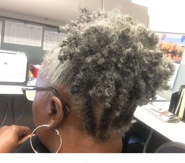 women grey human ponytail hair extension silver grey afro puff kinky curly drawstring human hair ponytails clip in gray hair 80g 100g 120g, Black
women grey human ponytail hair extension silver grey afro puff kinky curly drawstring human hair ponytails clip in gray hair 80g 100g 120g, Black