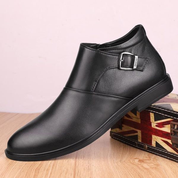 boots genuine leather men dress ankle autumn british retro motorcycle casual shoes buckle zapatillas1, Black
boots genuine leather men dress ankle autumn british retro motorcycle casual shoes buckle zapatillas1, Black