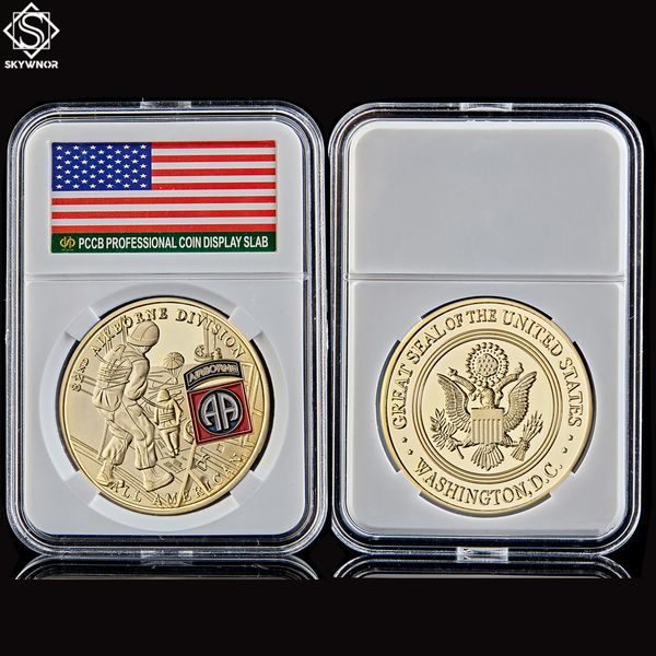 gold military usa 24k gold plated challenge coin 82nd airborne division united states army collectible w/pccb box
gold military usa 24k gold plated challenge coin 82nd airborne division united states army collectible w/pccb box