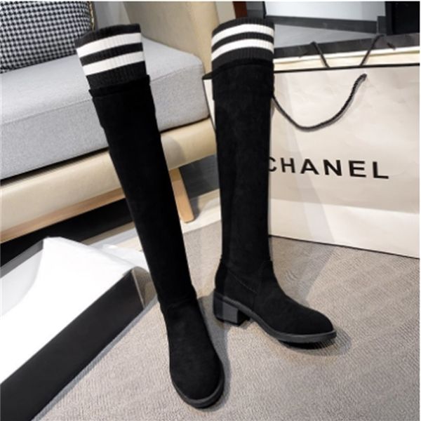 thigh-high boots 2020 winter round head new fashion matching color thick heel plus velvet thickened sleeve boot for women y1201, Black
thigh-high boots 2020 winter round head new fashion matching color thick heel plus velvet thickened sleeve boot for women y1201, Black