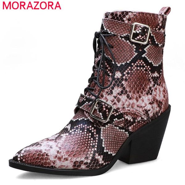 morazora 2020 big size 48 women ankle boots lace up buckle autumn winter short boots snake pointed toe high heel shoes woman, Black
morazora 2020 big size 48 women ankle boots lace up buckle autumn winter short boots snake pointed toe high heel shoes woman, Black