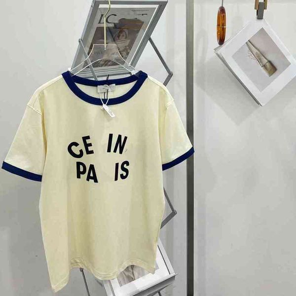 2022 factory wholesale new 21ss ce * letter printing color matching cotton plain round neck casual knitting short sleeve t-shirt for women, White
2022 factory wholesale new 21ss ce * letter printing color matching cotton plain round neck casual knitting short sleeve t-shirt for women, White