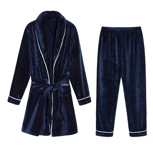 men's sleepwear winter flannel robe pants set nightgown men thickened warm fluffy pajamas coral fleece home clothes autumn, Black;brown
men's sleepwear winter flannel robe pants set nightgown men thickened warm fluffy pajamas coral fleece home clothes autumn, Black;brown