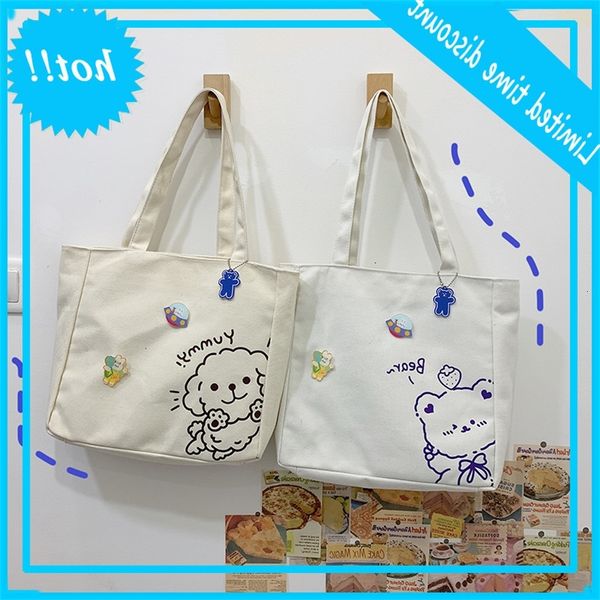 korean cartoon cute canvas women 2020 new bear print shoulder versatile simple student shopping bag
korean cartoon cute canvas women 2020 new bear print shoulder versatile simple student shopping bag