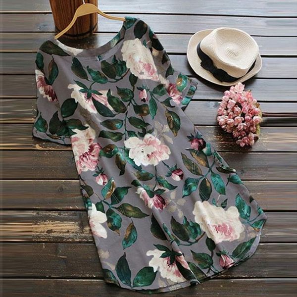 2021 plus size summer floral printed dress women casual o neck short sleeve sundress vintage cotton linen loose vestido, Black;gray
2021 plus size summer floral printed dress women casual o neck short sleeve sundress vintage cotton linen loose vestido, Black;gray