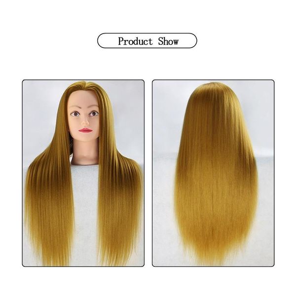24" brown yaki synthetic mannequin head hair maniqui hairdressing doll heads maniquies women educational training hai sqcizn bdehair, White
24" brown yaki synthetic mannequin head hair maniqui hairdressing doll heads maniquies women educational training hai sqcizn bdehair, White