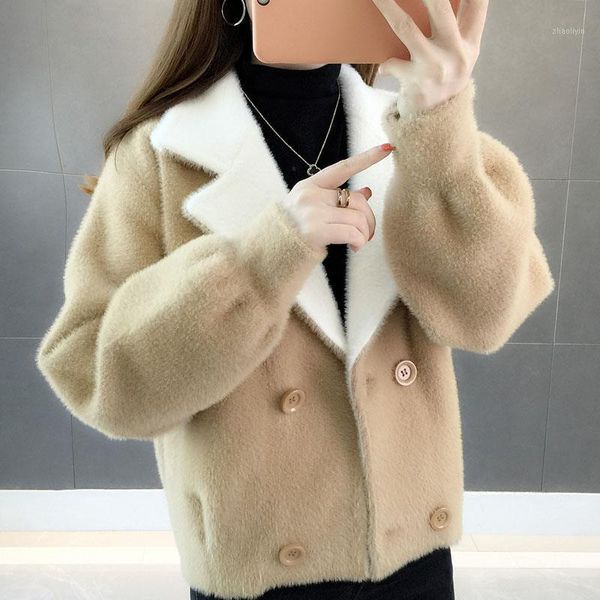 warm long sleeve faux coat winter short hair double-breasted faux fur coat solid ladies outerwear casual female1, Black
warm long sleeve faux coat winter short hair double-breasted faux fur coat solid ladies outerwear casual female1, Black