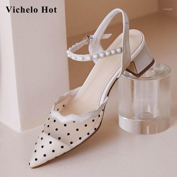 dress shoes vichelo air mesh pointed toe breathable med heel polka dot pearl decorations princess style beauty lady sandals women l701, Black
dress shoes vichelo air mesh pointed toe breathable med heel polka dot pearl decorations princess style beauty lady sandals women l701, Black